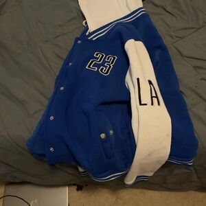 Blue and White Varsity Jacket
